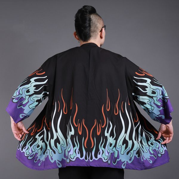 new japanese kimono cardigan men wave print long street style kimono cardigan men black male coat, Black;brown
new japanese kimono cardigan men wave print long street style kimono cardigan men black male coat, Black;brown