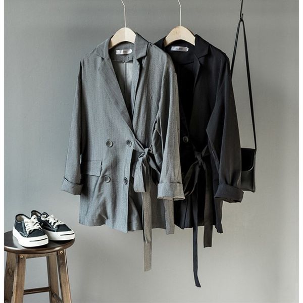black casual tencel blazers women 2019 fall chic double breasted loose work jackets feminino elegant loose coat office lady gray, White;black
black casual tencel blazers women 2019 fall chic double breasted loose work jackets feminino elegant loose coat office lady gray, White;black