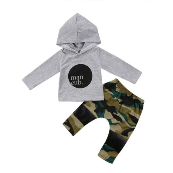 2pcs newborn toddler infant kids baby boy long sleeve hooded + camouflage pants outfits set, White
2pcs newborn toddler infant kids baby boy long sleeve hooded + camouflage pants outfits set, White