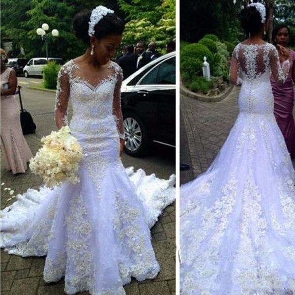 2019 African Robe De Mariage Sheer Long Sleeves Mermaid Full Lace Wedding Dress Plus Size Bridal Gowns Free Shipping
2019 African Robe De Mariage Sheer Long Sleeves Mermaid Full Lace Wedding Dress Plus Size Bridal Gowns Free Shipping
