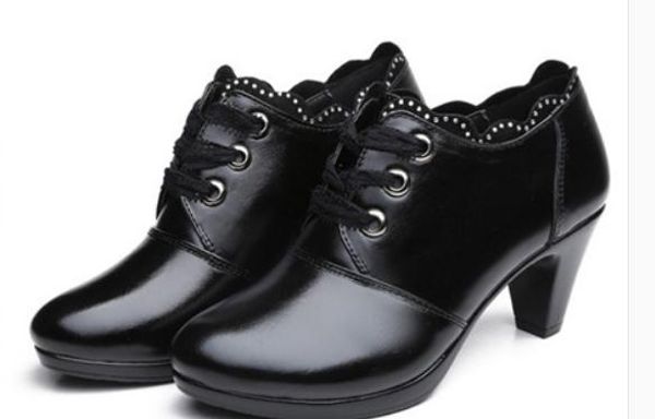 2019 women's shoes in spring and autumn with new style high heel coarse heel round head mother shoes @2057, Black
2019 women's shoes in spring and autumn with new style high heel coarse heel round head mother shoes @2057, Black