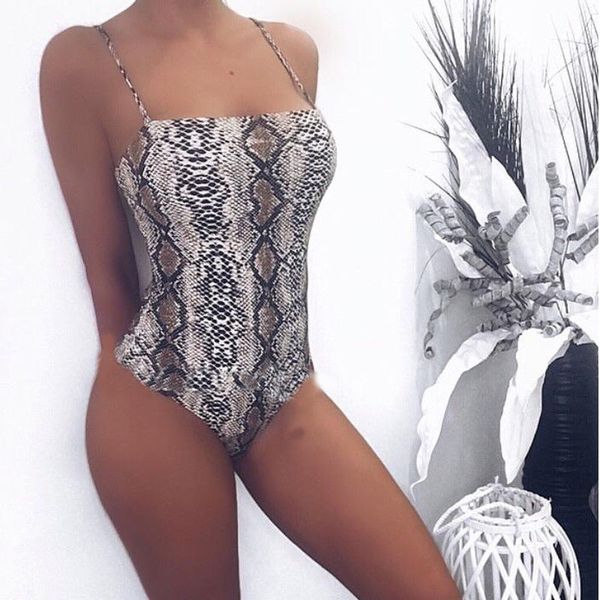 one piece swimsuit women snakeskin leopard printed bodycon bodysuit stretch swimwear bikinis bathing suit, White;black 
one piece swimsuit women snakeskin leopard printed bodycon bodysuit stretch swimwear bikinis bathing suit, White;black