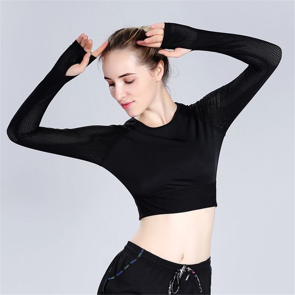 женщины gym yoga black crop tops йога рубашки с длинным рукавом тренировки топы фитнес бег спортивные футболки обучение йога спортивная одеж
женщины gym yoga black crop tops йога рубашки с длинным рукавом тренировки топы фитнес бег спортивные футболки обучение йога спортивная одеж