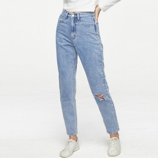 ripped mom jeans women fashion high waist jeans light blue denim trousers mom cintura alta vintage plus size
ripped mom jeans women fashion high waist jeans light blue denim trousers mom cintura alta vintage plus size