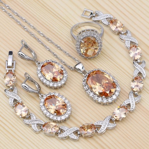 925 silver bridal jewelry sets for women champagne cubic zirconia white crystal ring bracelet necklace pendant drop earrings set
925 silver bridal jewelry sets for women champagne cubic zirconia white crystal ring bracelet necklace pendant drop earrings set