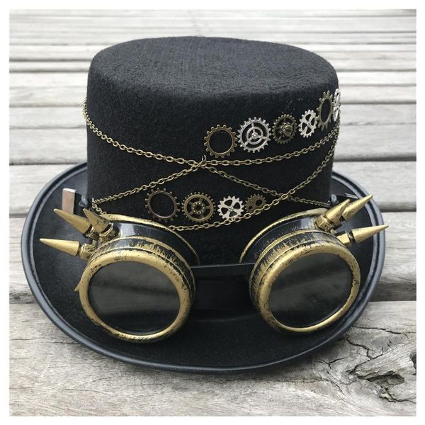 2020 men women vintage handmade steampunk hat with gear glasses stage magic hat bowler size 57cm, Blue;gray
2020 men women vintage handmade steampunk hat with gear glasses stage magic hat bowler size 57cm, Blue;gray