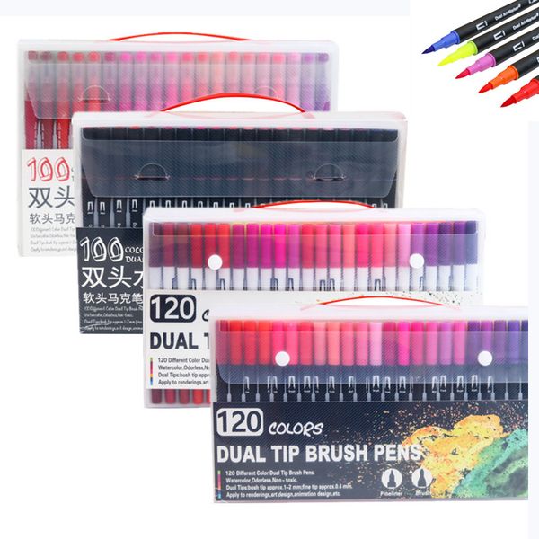48/60/72/100/120 dual tip bright color watercolor painting brush pen art marker pens dual tip brush pen school art supplies
48/60/72/100/120 dual tip bright color watercolor painting brush pen art marker pens dual tip brush pen school art supplies