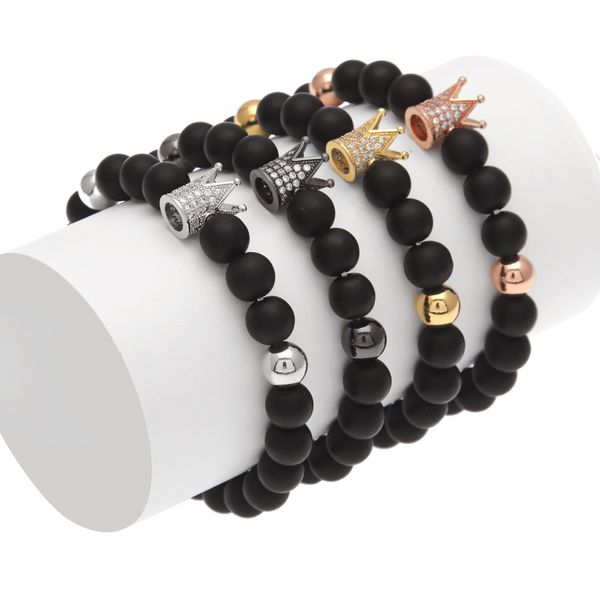 Hot Scrub Black Anem Bracelet Micro inlaid Zircon Crown Beads Hip Hop Bracelet Luxury designer jewelry men bracelets
Hot Scrub Black Anem Bracelet Micro inlaid Zircon Crown Beads Hip Hop Bracelet Luxury designer jewelry men bracelets