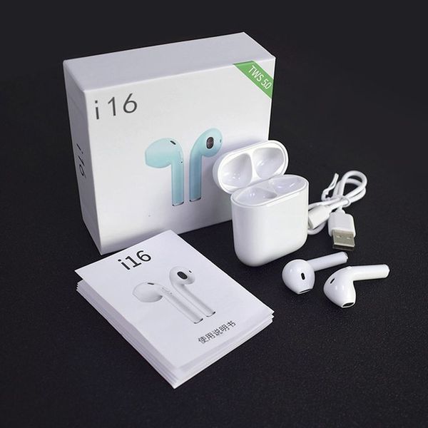 

2019 New i16 tws Bluetooth 5.0 earphone Automatic boot Button control ear buds 1:1 Air pods with Mic Binaural call pk i9s i10 i11 i12 i13