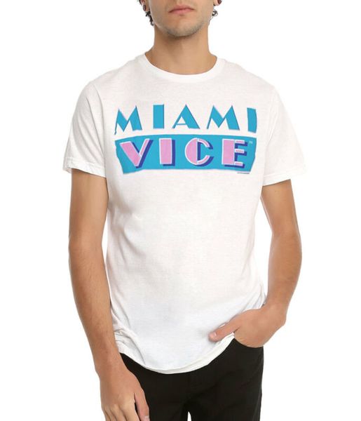 men's t-shirts miami vice classic logo t-shirt, White;black
