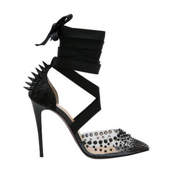 2020 new high-heeled women with red soles pointed pvc rivet mechanical ankle winding ribbon pump nail covering heel wedding party shoes, Black
2020 new high-heeled women with red soles pointed pvc rivet mechanical ankle winding ribbon pump nail covering heel wedding party shoes, Black