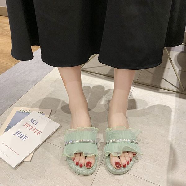 rhinestones ruffles platform slippers women indoor home flat slippers women soft sole slides casual open toe slides beige green, Black
rhinestones ruffles platform slippers women indoor home flat slippers women soft sole slides casual open toe slides beige green, Black