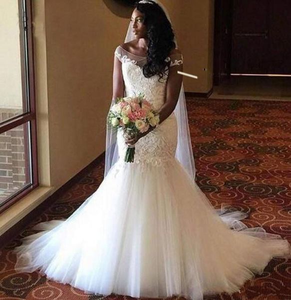 Vestido de novia Mermaid Wedding Dress Bateau Sheer Neck Short Sleeve Tulle Applique Lace Arabic Nigerian Wedding Gowns Bridal Dress
Vestido de novia Mermaid Wedding Dress Bateau Sheer Neck Short Sleeve Tulle Applique Lace Arabic Nigerian Wedding Gowns Bridal Dress