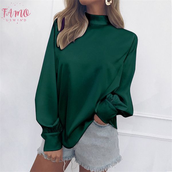 blouses woman 2020 autumn office lady lantern long sleeve turtleneck solid color silk shirts plus size female clothing, White
blouses woman 2020 autumn office lady lantern long sleeve turtleneck solid color silk shirts plus size female clothing, White