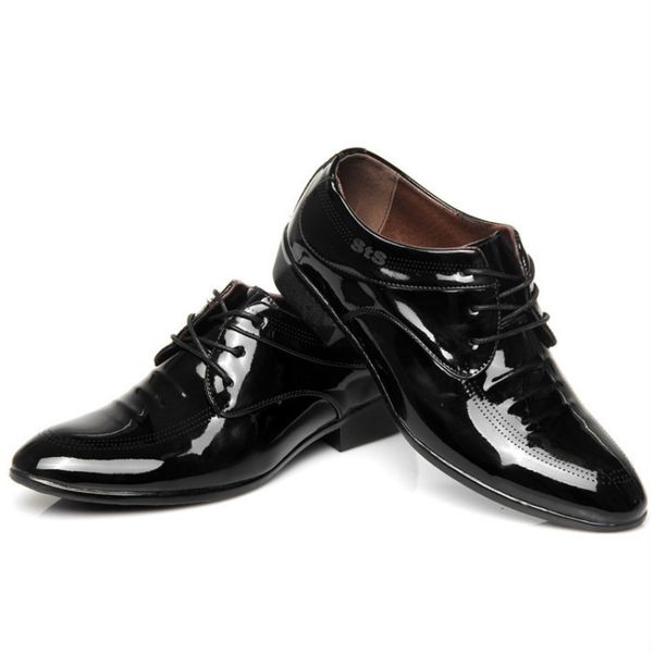 four seasons new mens business casual leather shoes glossy british-style barber handsome men pointed mens leather shoes, Black
four seasons new mens business casual leather shoes glossy british-style barber handsome men pointed mens leather shoes, Black