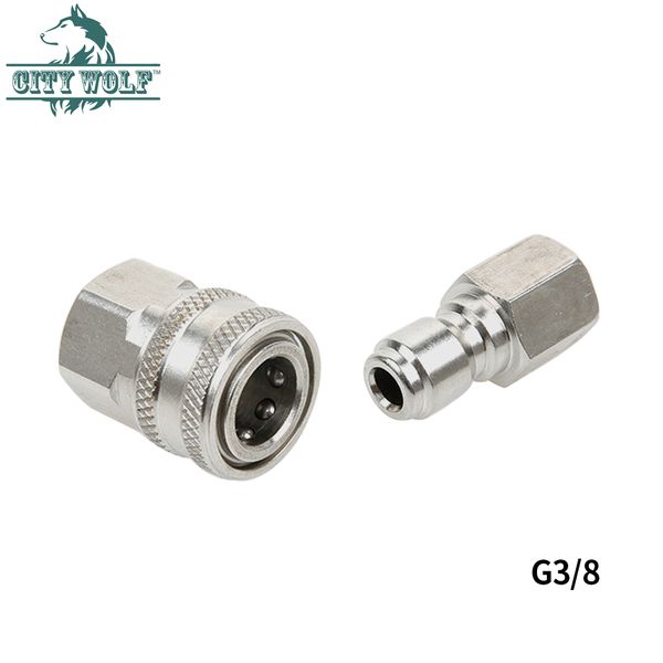 city wolf g3/8 stainless steel quick released male and female connector set for high pressure washer
city wolf g3/8 stainless steel quick released male and female connector set for high pressure washer