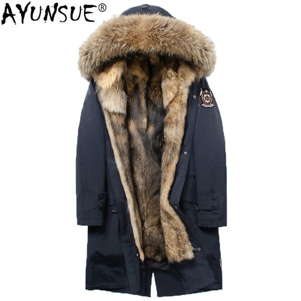 ayunsue 2018 parka homme real wolf fur coat men long winter jacket men raccoon fur collar long parkas hombre invierno kj1351, Black
ayunsue 2018 parka homme real wolf fur coat men long winter jacket men raccoon fur collar long parkas hombre invierno kj1351, Black