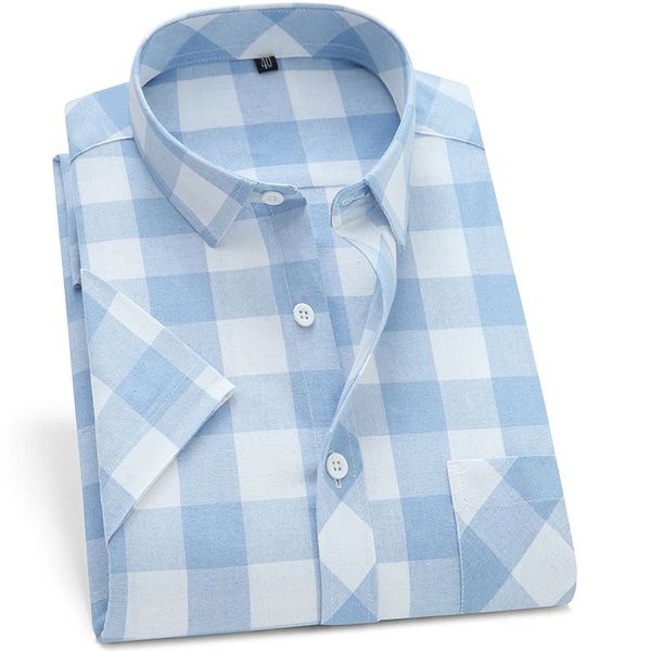 2020 summer new men's short sleeve plaid shirts thin breathable social fashion checked soft men casual shirt, White;black
2020 summer new men's short sleeve plaid shirts thin breathable social fashion checked soft men casual shirt, White;black