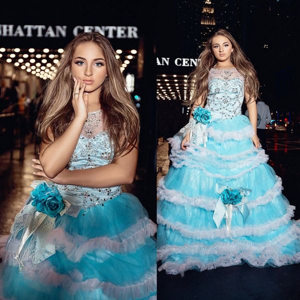 new blue tull flower girls dresses ball gown 3d flowers full beaded tiered party princess dresses girls' pageant dress, White;blue
new blue tull flower girls dresses ball gown 3d flowers full beaded tiered party princess dresses girls' pageant dress, White;blue