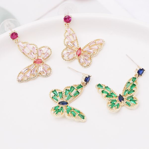 fashion- drop earrings for girls green crystal hollow butterfly dangle earring s925 ear studs wedding designer jewelry, Silver
fashion- drop earrings for girls green crystal hollow butterfly dangle earring s925 ear studs wedding designer jewelry, Silver