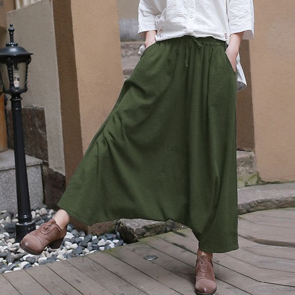 2019 women elastic waist low-crotch solid long pantalon autumn pockets loose cotton linen hip hop harem pants trousers oversized, Black;white
2019 women elastic waist low-crotch solid long pantalon autumn pockets loose cotton linen hip hop harem pants trousers oversized, Black;white