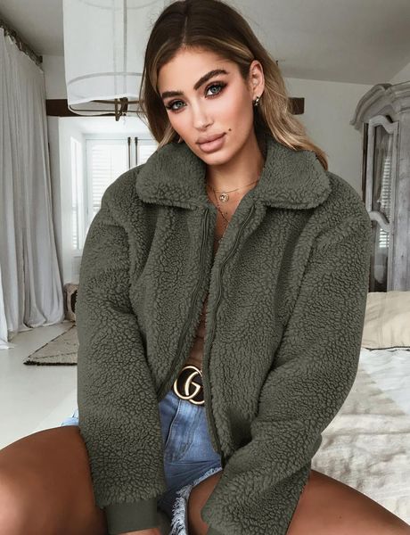 ladies warm outerwear zipper solid loose coat women casual winter fluffy long sleeve jacket, Black;brown
ladies warm outerwear zipper solid loose coat women casual winter fluffy long sleeve jacket, Black;brown