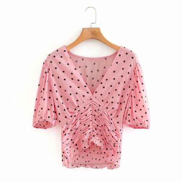 women dot blouses and shirts 2020 summer new fashion v-neck pink tunic short sleeve female shirts camisa blusas, White
women dot blouses and shirts 2020 summer new fashion v-neck pink tunic short sleeve female shirts camisa blusas, White