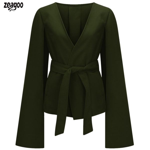 women fashion lapel collar long sleeve v neck button waistbelt causal casual winter solid coat overcoat, Black
women fashion lapel collar long sleeve v neck button waistbelt causal casual winter solid coat overcoat, Black