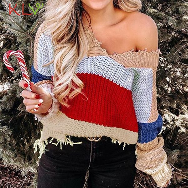 women sweater patchwork knitted jacket tassel v-neck pullover winter casual 2019 plus size korean woman clothes girls 19jul, White;black
women sweater patchwork knitted jacket tassel v-neck pullover winter casual 2019 plus size korean woman clothes girls 19jul, White;black