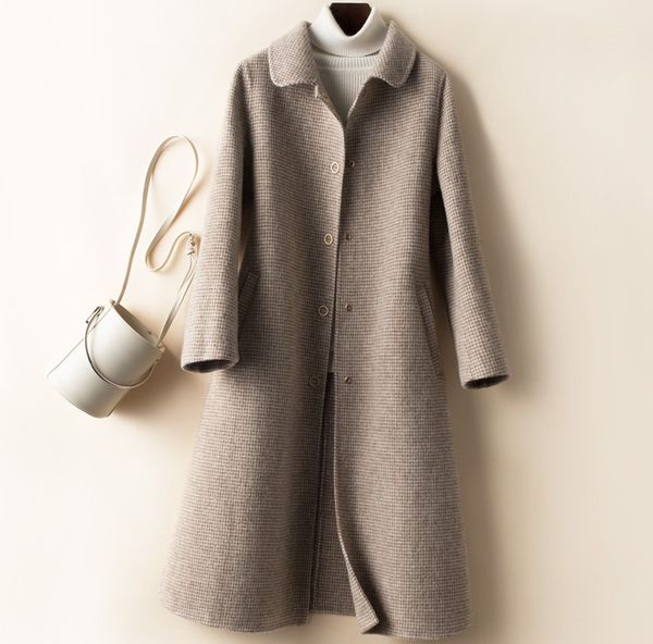 wool 100% 2020 new women korean houndstooth plaid coat female jacket autumn overcoat abrigos mujer elegante 1052, Black
wool 100% 2020 new women korean houndstooth plaid coat female jacket autumn overcoat abrigos mujer elegante 1052, Black