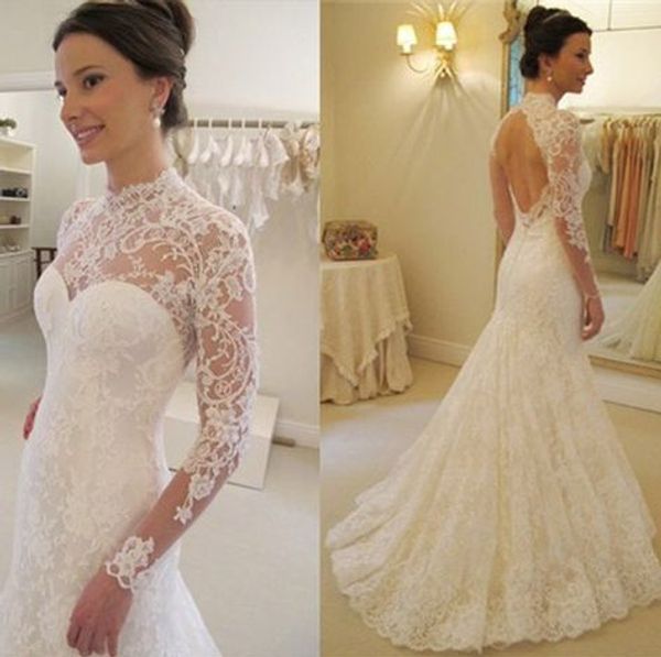 2019 new beach lace mermaid wedding dresses backless long sleeve princess wedding gowns south africa vestidos de novia, White
2019 new beach lace mermaid wedding dresses backless long sleeve princess wedding gowns south africa vestidos de novia, White
