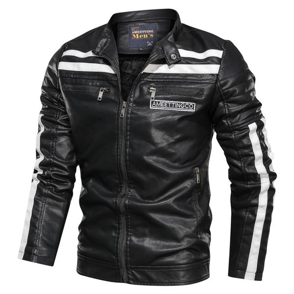 men pu faux leather jacket thicken embroidery baseball jackets male casual luxury winter warm fleece pilot bomber coat, Black
men pu faux leather jacket thicken embroidery baseball jackets male casual luxury winter warm fleece pilot bomber coat, Black