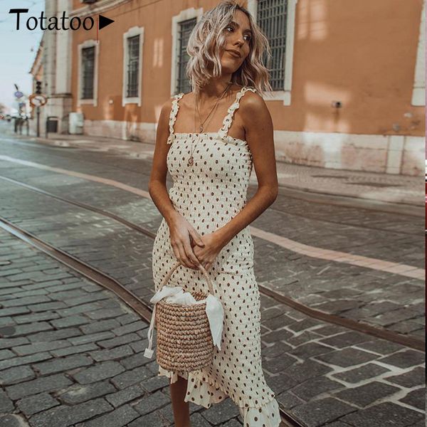 spaghetti strap polka dot print long dress beach party sundress boho ruched pleated maxi dress ruffles vestidos, Black;gray
spaghetti strap polka dot print long dress beach party sundress boho ruched pleated maxi dress ruffles vestidos, Black;gray