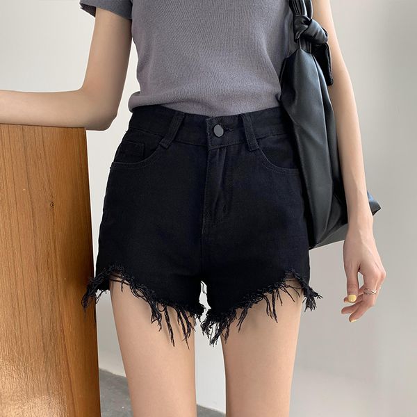 women's shorts 2021 summer denim women high waist ripped short jeans loose hole wide leg bottoms, White;black
women's shorts 2021 summer denim women high waist ripped short jeans loose hole wide leg bottoms, White;black
