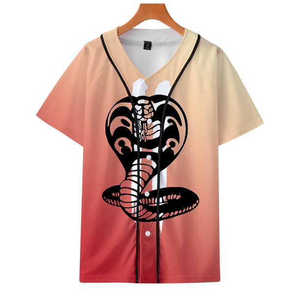 2019 cobra kai 3d print summer baseball shirts fashion short sleeve casual streetwear clothes cosplay, White;black
2019 cobra kai 3d print summer baseball shirts fashion short sleeve casual streetwear clothes cosplay, White;black