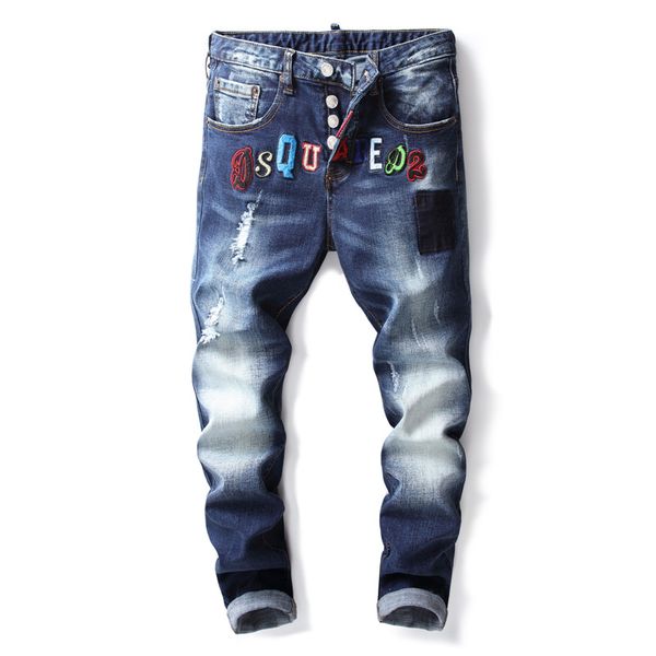 New Fashion Brand Mens Ripped Blue Jeans Straight Micro Elastic Denim Trousers With Embroidery Washed Button Fly pants 8911#
New Fashion Brand Mens Ripped Blue Jeans Straight Micro Elastic Denim Trousers With Embroidery Washed Button Fly pants 8911#