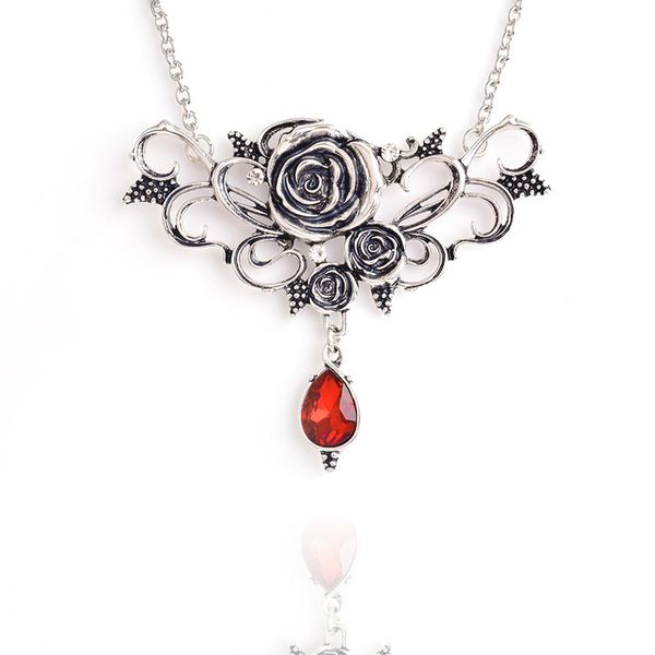 halloween vintage prickly rose flower necklace for woman gothic jewelry crystal pendant necklace fashion woman accessories, Silver
halloween vintage prickly rose flower necklace for woman gothic jewelry crystal pendant necklace fashion woman accessories, Silver
