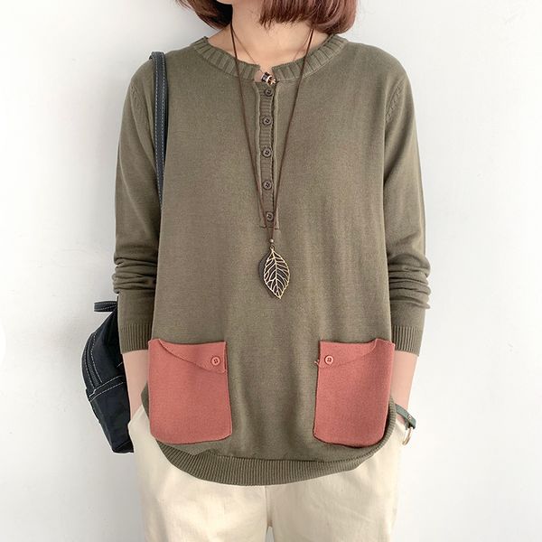 women sweater knitting 2020 new spring autumn contrast color thin long sleeve pockets elegant fashion loose women pullovers, White;black
women sweater knitting 2020 new spring autumn contrast color thin long sleeve pockets elegant fashion loose women pullovers, White;black