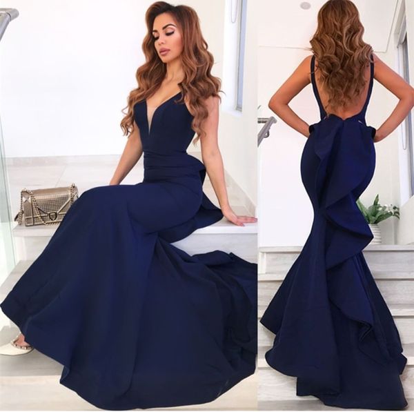satin backless mermaid long evening dresses ruffles robe de soiree floor length navy blue prom gowns vestido de festa for women, Black;red
satin backless mermaid long evening dresses ruffles robe de soiree floor length navy blue prom gowns vestido de festa for women, Black;red