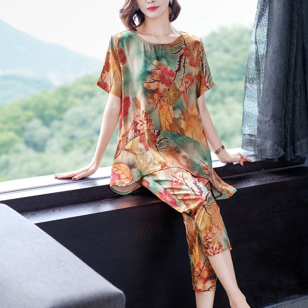 two piece dress plus size women sets summer female lady shirt loose casual big wide leg pants print set suit 2021, White
two piece dress plus size women sets summer female lady shirt loose casual big wide leg pants print set suit 2021, White