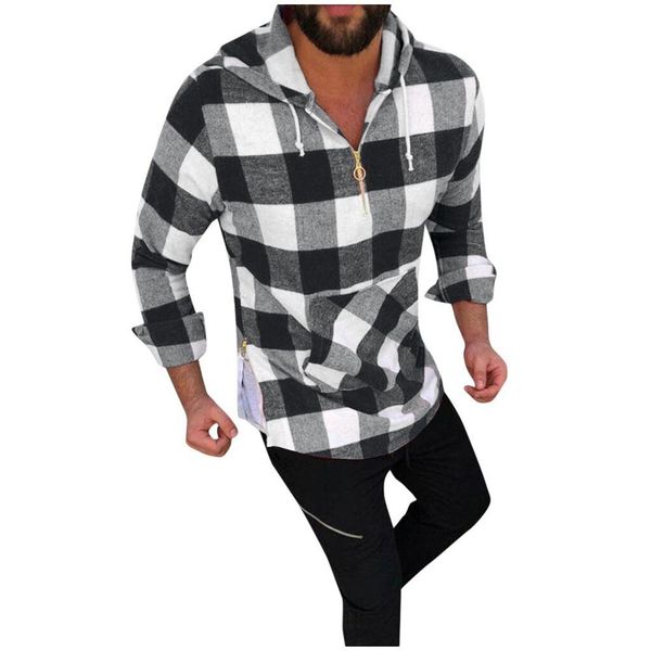 men's plaid shirts hip hop pullover hoodies casual zipper sweatshirts streetwear jogging long sleeved blouse autumn loose, White;black
men's plaid shirts hip hop pullover hoodies casual zipper sweatshirts streetwear jogging long sleeved blouse autumn loose, White;black