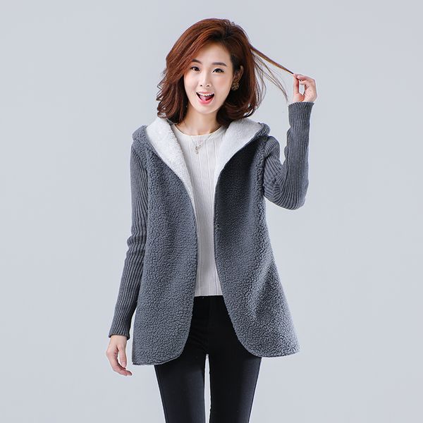 warm velvet lamb hooded jacket women autumn winter long sleeve knited ladies outerwear cardigan coat abrigos mujer invierno 2019, Black;brown
warm velvet lamb hooded jacket women autumn winter long sleeve knited ladies outerwear cardigan coat abrigos mujer invierno 2019, Black;brown