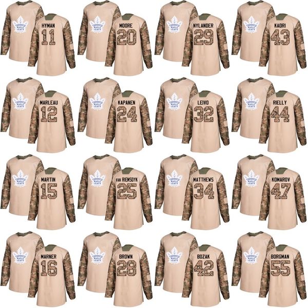 Toronto Maple Leafs 2018 Camo Veterans Day Jersey Marner Patrick Marleau Morgan Rielly Bozak Nazem Kadri Leo Komarov James van Riemsdyk
Toronto Maple Leafs 2018 Camo Veterans Day Jersey Marner Patrick Marleau Morgan Rielly Bozak Nazem Kadri Leo Komarov James van Riemsdyk