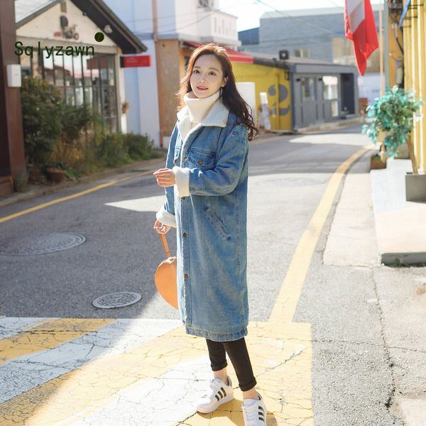 2xl winter denim cotton long jacket women coats casual loose lamb wool jeans outwears warm thick parkas denim windbreaker coats, Black;brown
2xl winter denim cotton long jacket women coats casual loose lamb wool jeans outwears warm thick parkas denim windbreaker coats, Black;brown