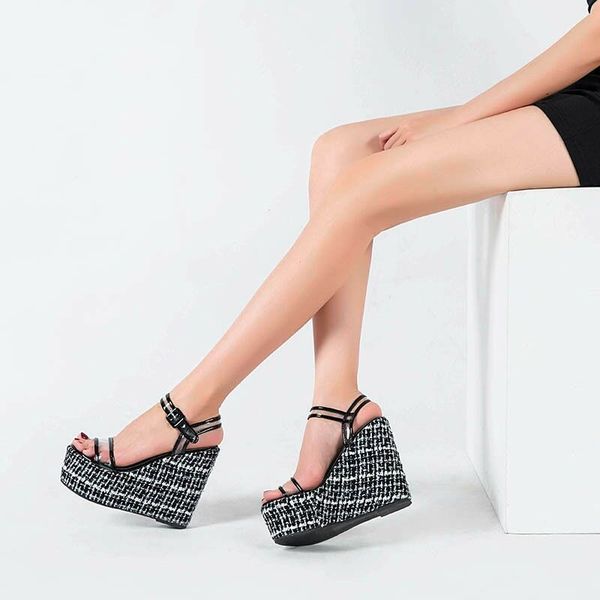 eoeodoit wedges heels sandals fashion plaid high heel platform elevator pumps shoes women open toe transparent pumps shoes, Black
eoeodoit wedges heels sandals fashion plaid high heel platform elevator pumps shoes women open toe transparent pumps shoes, Black