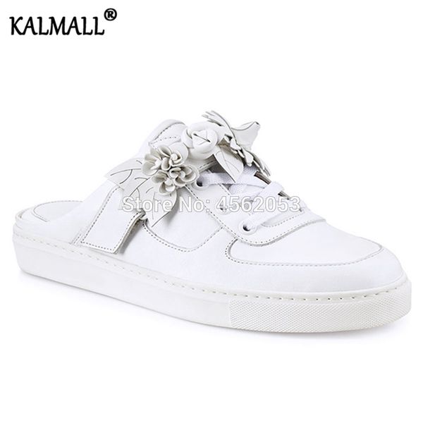 kalmall spring summer cross-tied white leather casual shoes slip on flower mules flat platform slippers fashion women half shoes, Black
kalmall spring summer cross-tied white leather casual shoes slip on flower mules flat platform slippers fashion women half shoes, Black