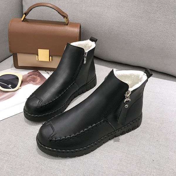 rimocy solid color faux fur ankle boots women winter waterproof warm short plush snow boots woman fashion female flat shoes, Black
rimocy solid color faux fur ankle boots women winter waterproof warm short plush snow boots woman fashion female flat shoes, Black