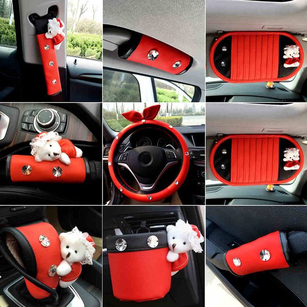 red car interior ddecoration accessories ladycrystal seat belt cover leather diamond steering wheel cover headrest neck pillow
red car interior ddecoration accessories ladycrystal seat belt cover leather diamond steering wheel cover headrest neck pillow