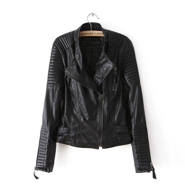 striped women's pu leather jackets punk motorcycle biker zip tassel adjustable waist spliced woman's faux fur short slim coats jxw, Black
striped women's pu leather jackets punk motorcycle biker zip tassel adjustable waist spliced woman's faux fur short slim coats jxw, Black