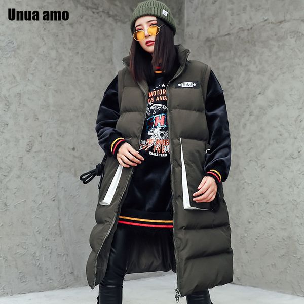 unua amo winter sleeveless jacket woman long vest 2020 street fashion warm cotton-padded waistcoat women's parka, Black;white
unua amo winter sleeveless jacket woman long vest 2020 street fashion warm cotton-padded waistcoat women's parka, Black;white